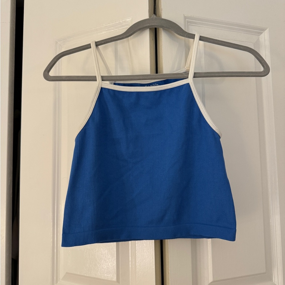 Blue High Neck Tank
